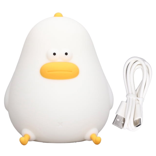 Luz de noche LED con forma de pollo, lámpara de noche inteligente con sensor de movimiento y carga USB para bebés.