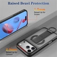 thumbnail image 3 of Case For Apple iPhone 17 Pro Max 6.9-inch, Compatible With MagSafe，Integrated Retractable Metal Ring Holder ShockProof Protective Car Mounted Magnetic Case,Black,For iPhone 17 Pro Max, 3 of 10