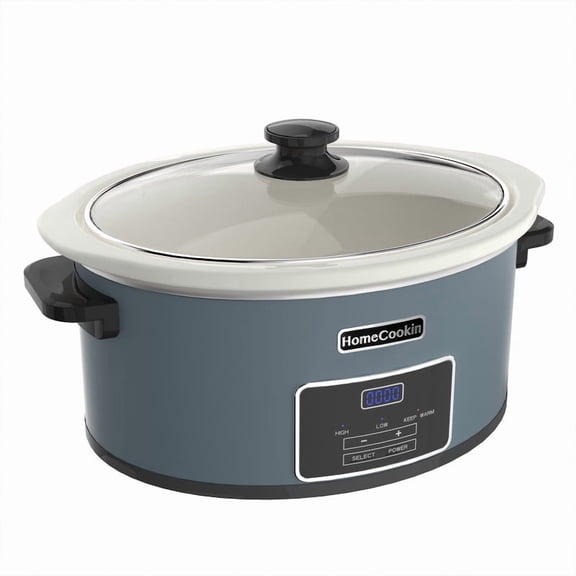 Homecookin 6-qt Programmable Slow Cooker-Blue