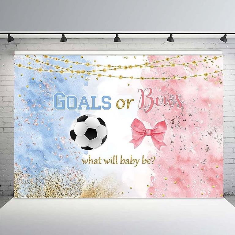 Gender U200bReveal Backdrop Boy Or Girl Baby Reveal Decorations,Blue Or Pink Backdrops Boy Or Girl Banner Sign Background For He Or She Gender Reveal Surprise Shower Party Photo Booth Props