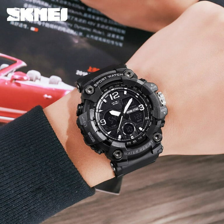 Fashion Mens Watches Stainless Steel Top Brand SKMEI Wristwatch Luxury  Sports Chronograph Digital Watch Men Relogio Masculino 
