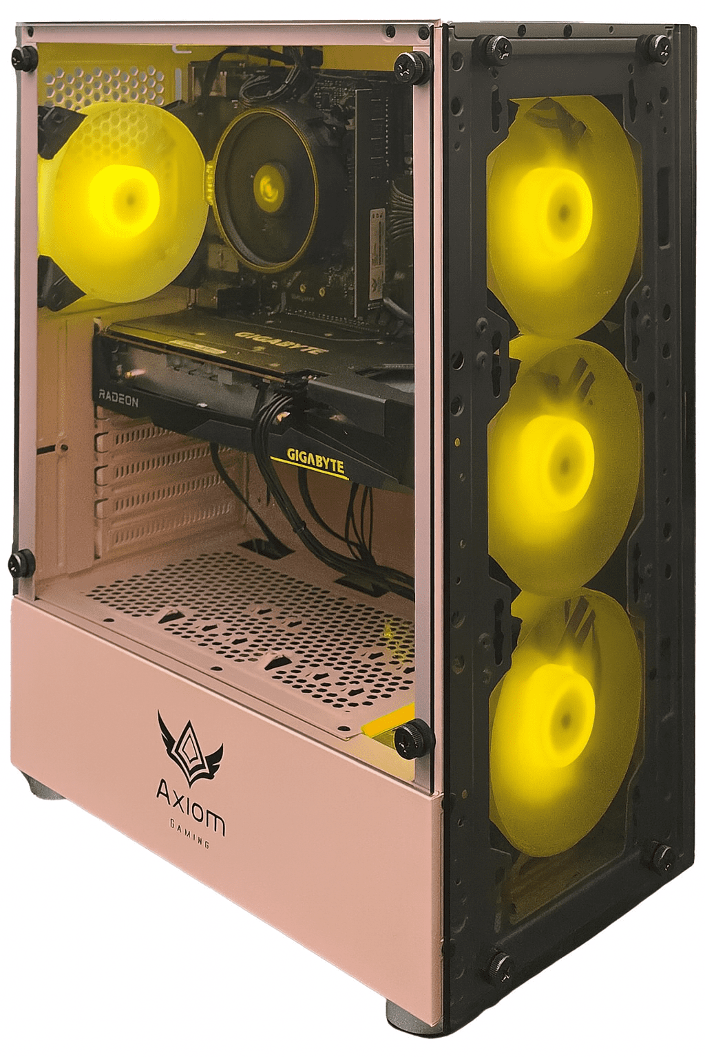 Axiom Gaming® Auralight Gaming PC Desktop – AMD Ryzen 5 5500, 16GB DDR4, 512GB SSD, RX 6600 8GB, WiFi, Windows 11 Home