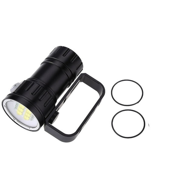 Linterna LED de 3,7 V y 28800 lúmenes para fotografía y buceo, 80 m, con soporte