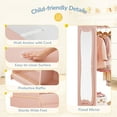thumbnail image 6 of Curipeer Kids Dress up Storage with Flower Mirror, Kids Wardrobe Armoire for Bedroom - Pink, 6 of 9