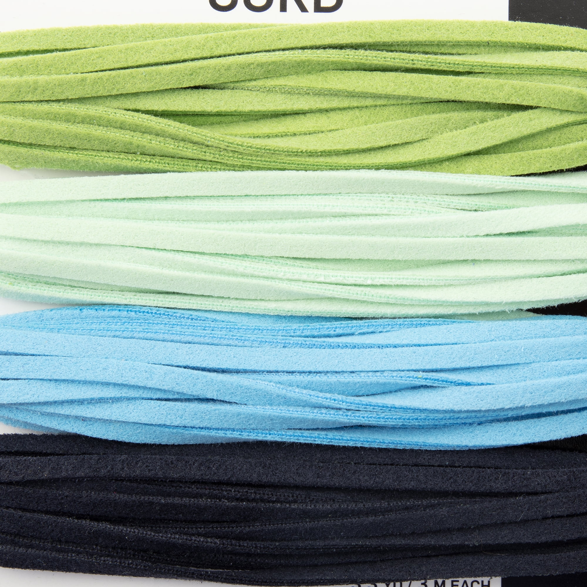 (2 pack) Cousin DIY Faux Suede Cord String, Jewelry Making, 4 Piece Roll, 13.3 yd, Blue & Green