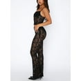 thumbnail image 4 of Caoirhny Women Lace Outfit, Low-cut Backless Camisole with Low Waist Pants Summer Sheer Outfit, 4 of 6
