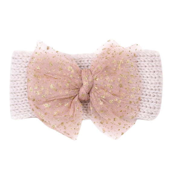 LWNYDPLSD Baby Girls Hairbands Glitter Bow Lace Hairband for Little Kids Soft Stretchy Bowknot Knit Headbands Hair Accessory Birthday Gifts for Baby Girl