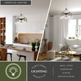 thumbnail image 3 of Avondale 25.5-in Satin Nickel and Wood Farmhouse 5 Light Chandelier Dining Room Hanging Fixture, Clear Seeded Glass Globes, 3 of 11