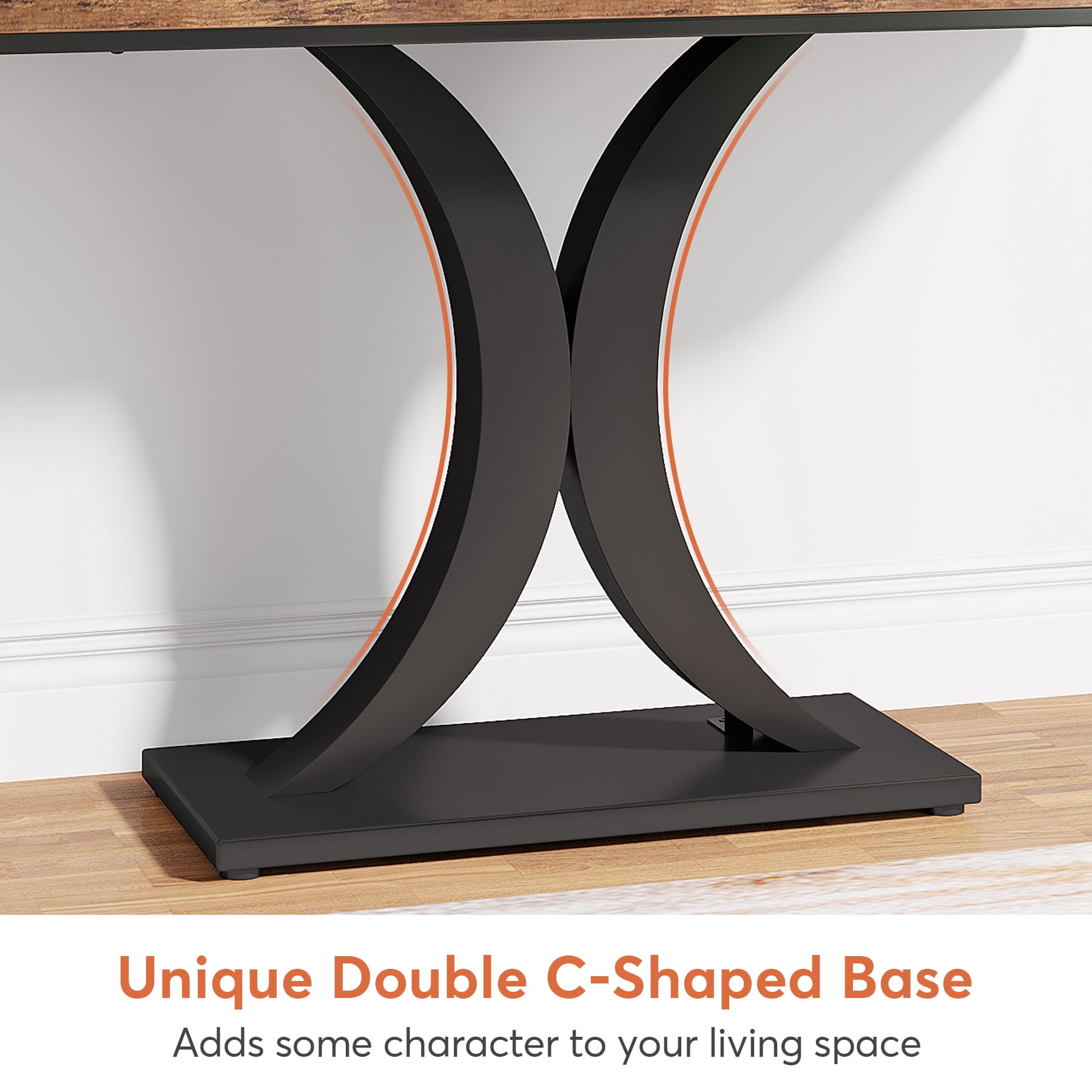 Tribesigns 40 inch Console Table, Rustic Hallway Accent Table with Geometric Base Narrow, Foyer Table for Living Room, Entryway