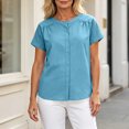 thumbnail image 4 of ClodeEU Women's Round Neck Short Sleeve Blouses,Casual Loose Fit Shirts for Summer ,Women's Plus XXL, 4 of 7