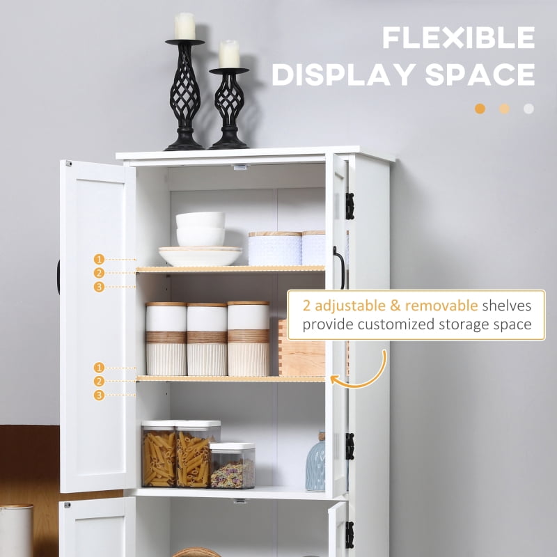Alvantor Accent Floor Storage Cabinet with Adjustable Shelves & 2 Lower Doors 23.6"W x 11.8"D x 48.5"H White