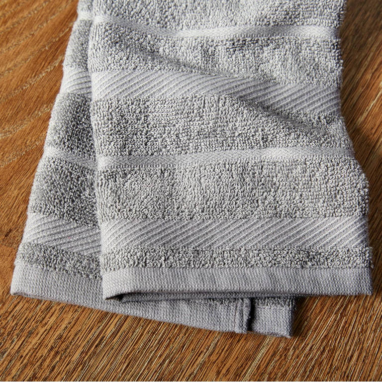 KitchenAid Albany Kitchen Towel Set, Grey/White, 16x26, Set of 4