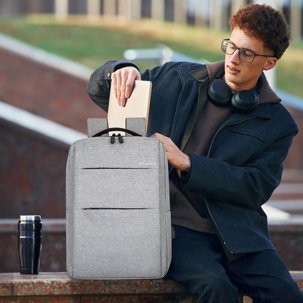 Fiudx Mochila de Viaje, Bolsa para Portátil En Puerto de Carga Usb, Mochila de Poliéster Resistente Al Agua, Maletín Panel Trasero Suave, Uso Diario En Viajes de Negocios, Ideal Hombres y Mujeres, In