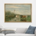thumbnail image 2 of wall26 Framed Canvas Print Wall Art Pastel Valley Cow Farm Field Landscape Nature Wilderness Illustrations Fine Art Decorative Rustic Multicolor for Living Room, Bedroom, Office - 16"x24" N, 2 of 7