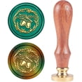 thumbnail image 2 of 1PC Brass Sealing Wax Seal Stamp Removable Wood Handle Acorn pattern 25mm, 2 of 7