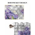 thumbnail image 6 of Purple Lavender 2 Panel Kitchen Curtains for Small Windows, Spring Butterfly Daisy Watercolor Gray Bathroom Tier Curtain, Short Window Treatment for Bedroom/Living Room 55"x36", 6 of 6
