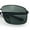 Gunmetal - Green, variant on Polarized Mens Rectangular Metal Rim Gentlemanly Wrap Curved Sunglasses [All Black]