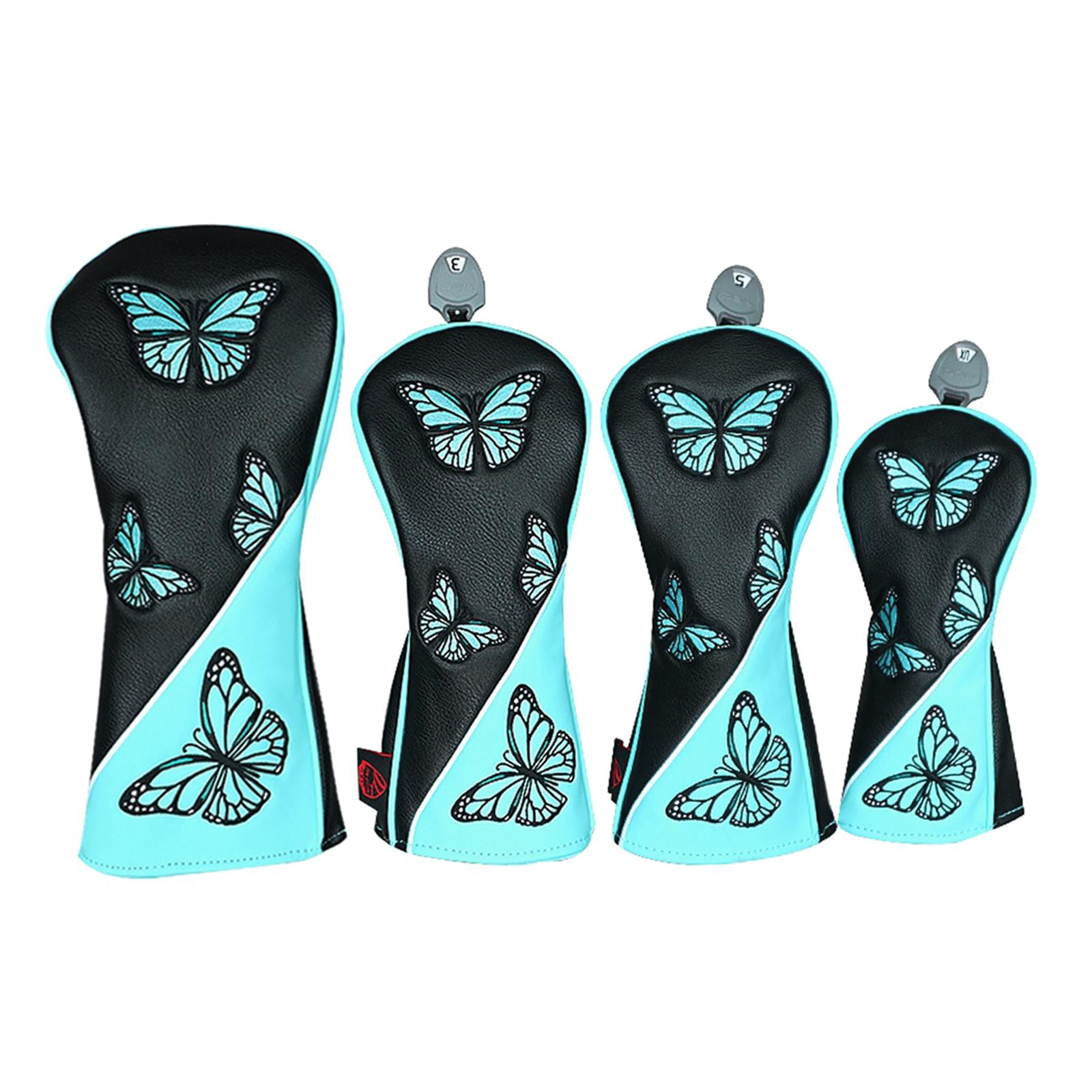 harayaa 4Pcs Golf Club Head Covers Golf Shaft Protector Golf Headcovers Golf Hybrid Head black