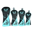 thumbnail image 5 of 4x Golf Club Head Cover Golf Shaft Protector Professional PU Leather Durable Golf Headcovers Golf Driver Head Covers for Hybrid Fairway Wood black, 5 of 10