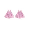 thumbnail image 2 of Gzhioc Toddler Baby Girls Summer Sleeveless Tulle Dress 6 12 18 24 Months 2T 3T 4T Bow Patterns Layered Ruffles Suspender A Line Dress, 2 of 9