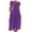 Purple, variant on Jamsmile Women Dress Ladies Summer Comfortable Solid Color Short Sleeve Cotton Long Dresses Vintage Loose Sundress Tshirt Dress