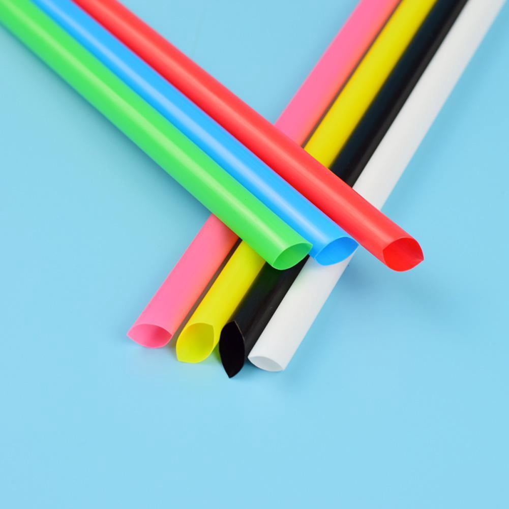 100 Pcs Disposable Smoothie Straws, 8 Inch Colorful Plastic Fat Straws for Tea Milkshake, Assorted Colors for Party Supplies, Individually Wrapped