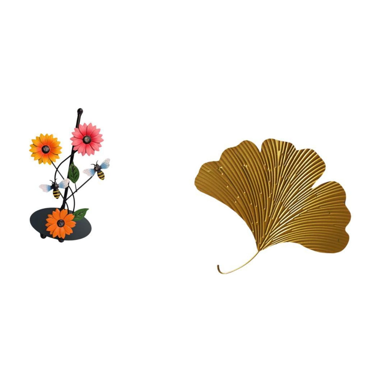 Fiocias Ginkgo Leaves Paper Towel Holder Vertical Tissue Rack Wrought Iron Wall Decor Abstract Sculpture for Home Living Room Office Hotel Dining Room Restaur