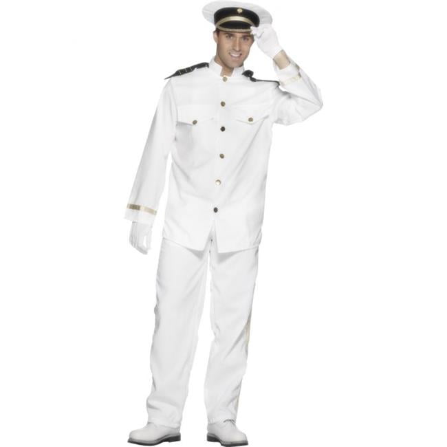 Men SATIN CAPTAIN HAT Glasses SAILOR SEA FANCY DRESS NAVAL OFFICER MARINE set 