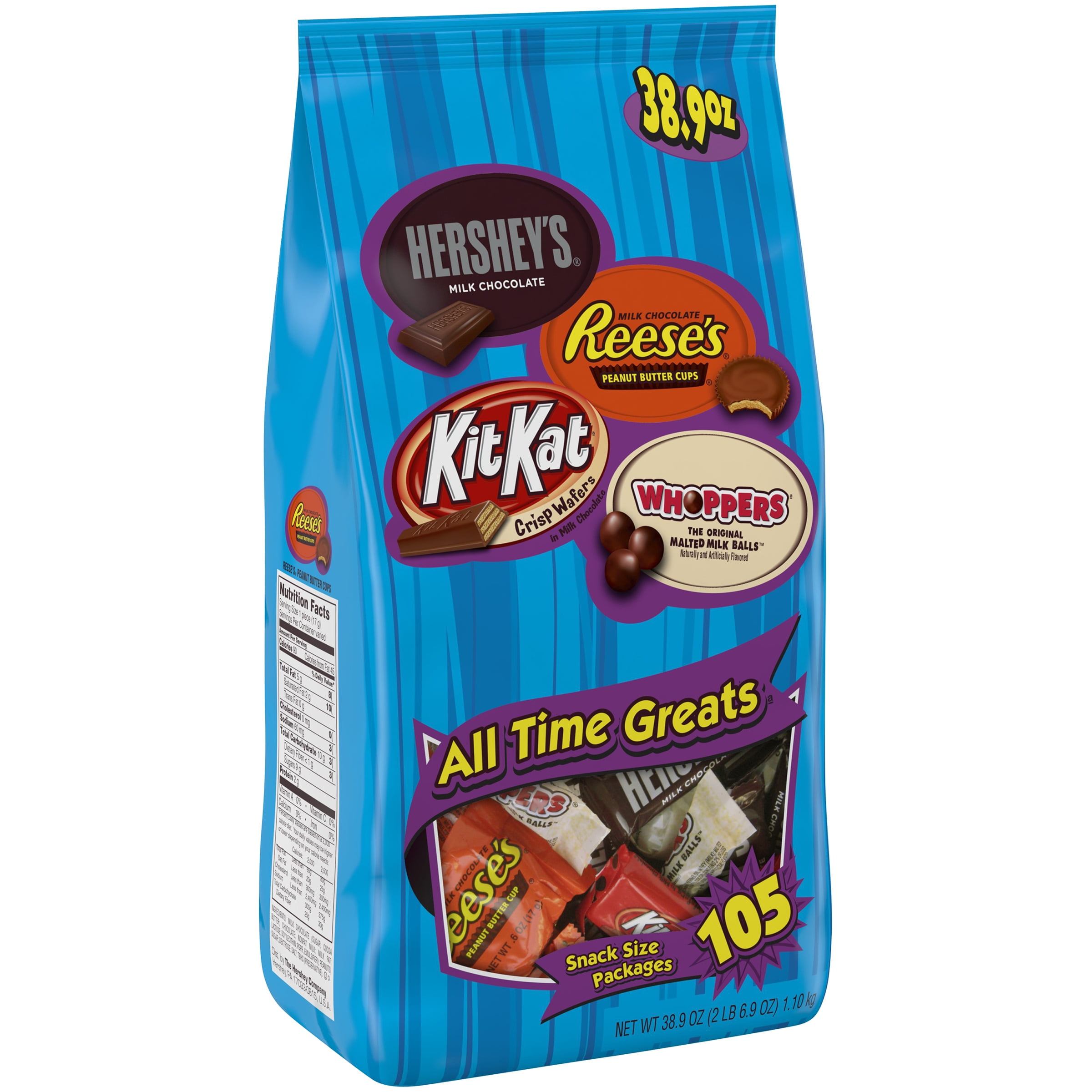 Hershey's All Time Greats Hershey's Reese's Kit Kat Whoppers Candy, 105 ct, 38.9 oz Bag by Generic