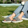 thumbnail image 3 of VeraCosy Slippers for Women Comfy Open Toe Memory Foam Slip on House Shoes Cool Gray,5-6 US, 3 of 7