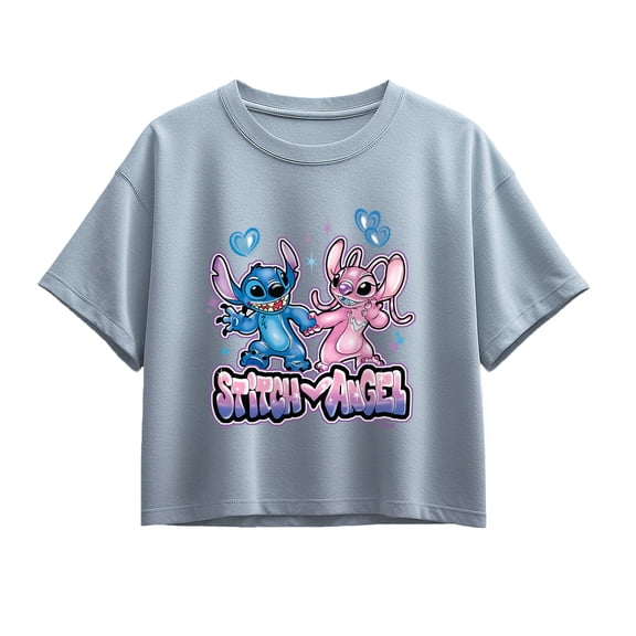 Lilo & Stitch - Stitch And Angel Graffiti - Youth Girls Boxy T-Shirt