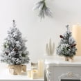 thumbnail image 5 of Mini Flocked Christmas Trees Small Christmas Tree ,Artificial Miniature Tiny Desk Top Table Faux Xmas Decorations, 5 of 10