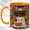 Orange, variant on Reading Ghost Coffee Mug, Starry Library Mug, Ceramic 11 oz
