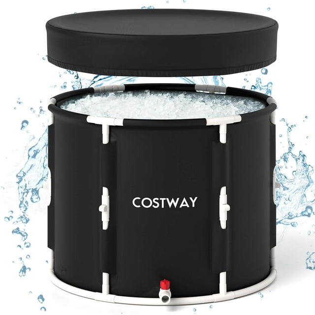 Costway Baignoire de Glace Pliable avec Piscine Plongeante pour Récupération, Thérapie par Eau Froide et Entraînement