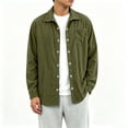 thumbnail image 4 of FchengtaiS Men's Corduroy Button Down Shackets Lapel Collar Long Sleeve Textured Shirts Jacket Fashion Casual Daily Outerwear, 4 of 6