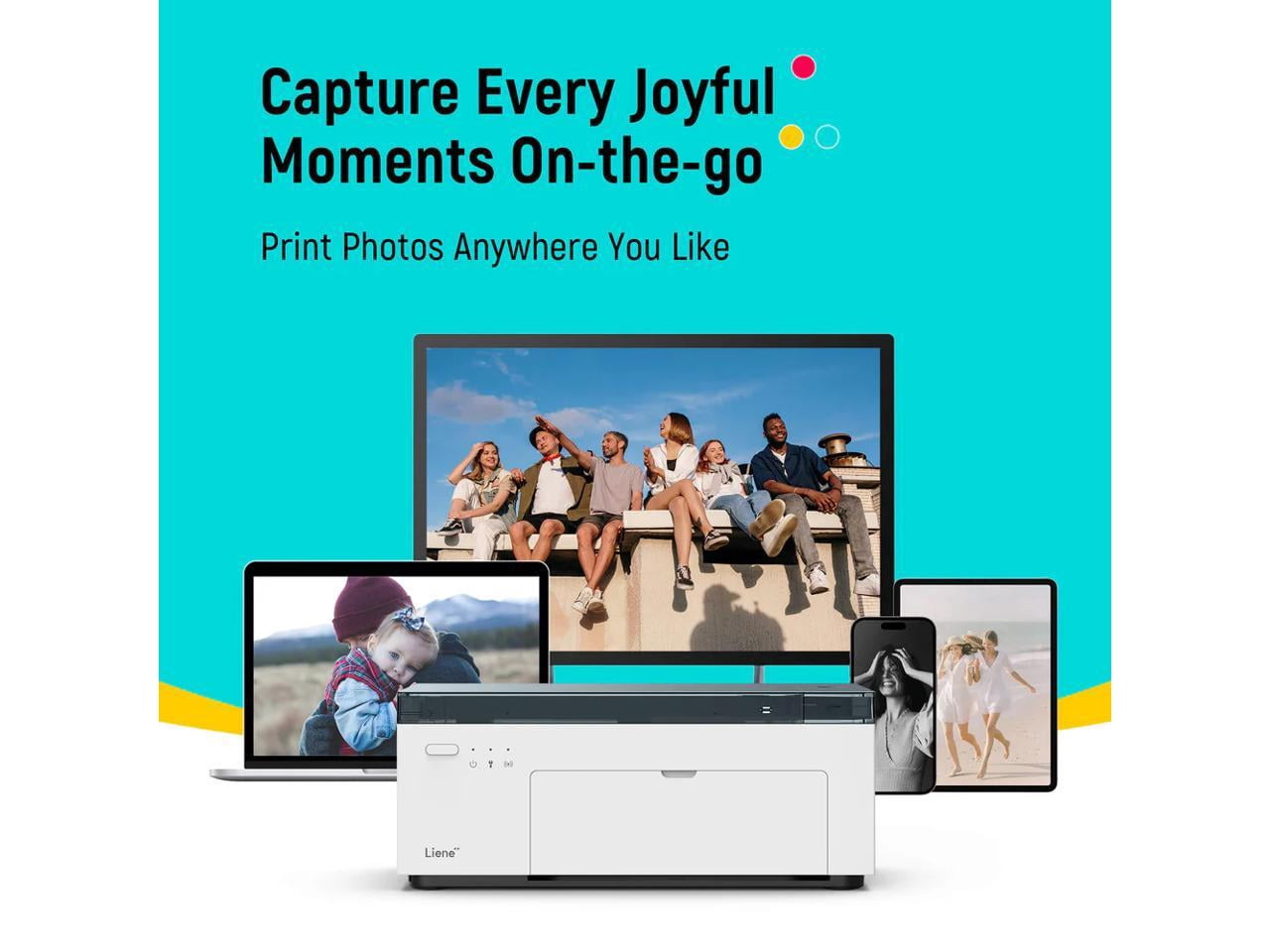 Liene Amber Instant Photo Printer Built-in Rechargeable Battery M200 w/ 20 Photo Paper and 1 Ink Cartridge