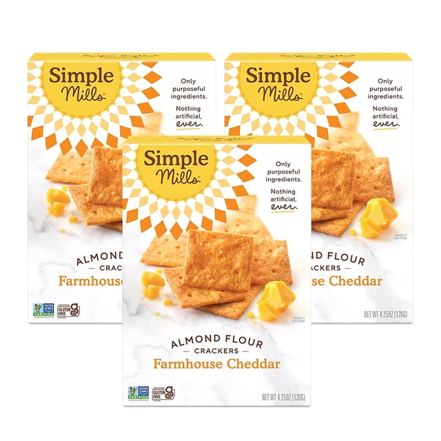 Almond Flour Crackers, Sundried Tomato & Basil - Gluten Free, Vegan, Healthy Snacks, Plant Based, 4.25 Ounce (Pack of 1)