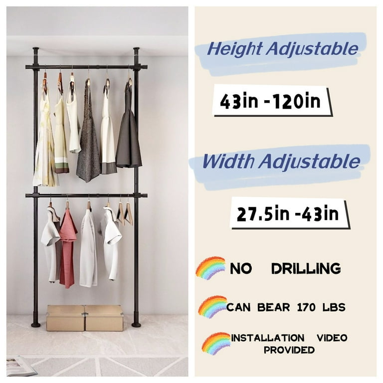 Dual bar adjustable garment rack instructions sale