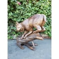 thumbnail image 5 of Nifao Bobcat Going Down a Tree Log Bronze Statue – Home Decor Sculpture, 43"L x 25"W x 41"H, 5 of 8