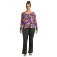 thumbnail image 2 of Terra & Sky Women's Plus Size Waffle Tee with Long Sleeves, Sizes 0X-4X, 2 of 5