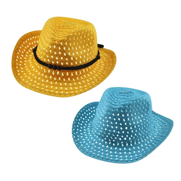 Straw Cowboy Sun Hat for Kids Summer Beach Baby Children Caps