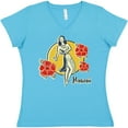 thumbnail image 3 of Inktastic Retro Hula Girl Women's V-Neck T-Shirt, 3 of 5