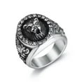 thumbnail image 2 of K-KED European and American Vintage Diamond Set Lion King Men's Rings Sizes 7-15-13-Silver, 2 of 9