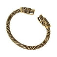 thumbnail image 1 of Xingzhi Alloy Man Bracelet Portable Stylish Open End Engraved Bangle Jewelry Gold Type 1, 1 of 6