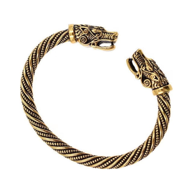 Xingzhi Alloy Man Bracelet Portable Stylish Open End Engraved Bangle Jewelry Gold Type 1