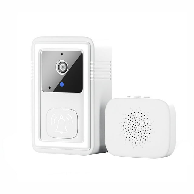 White Wireless Video Doorbell With Night Vision And Mobile App For Home Security