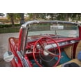 thumbnail image 2 of Miglavs, Janis 32x23 Gold Ornate Wood Framed with Double Matting Museum Art Print Titled - Interior view of red 57 Chevrolet Bel Air convertible in Habana-Havana-Cuba, 2 of 4