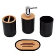 thumbnail image 2 of de accesorios de : caja de jabón, botella de loción, boquilla de plástico y , taza para cepillo de , esencial, para Negro 4 piezas perfecl Cosas de baño, 2 of 7