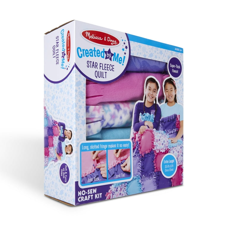 Melissa Doug Kids Craft Kit DIY Star Fleece Quilt Blanket for Beginners Walmart