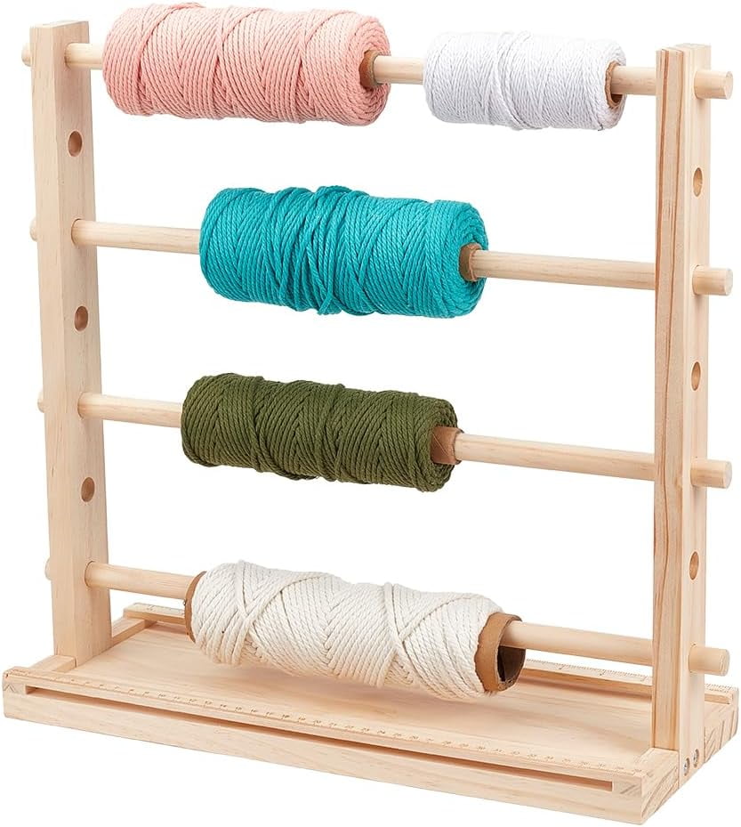 Wooden Ribbon Rack Organizer With 8 Dowels | Spool Holder For Craft Ribbon, Yarn, Tape, & Crochet Thread 3 thumbnail image